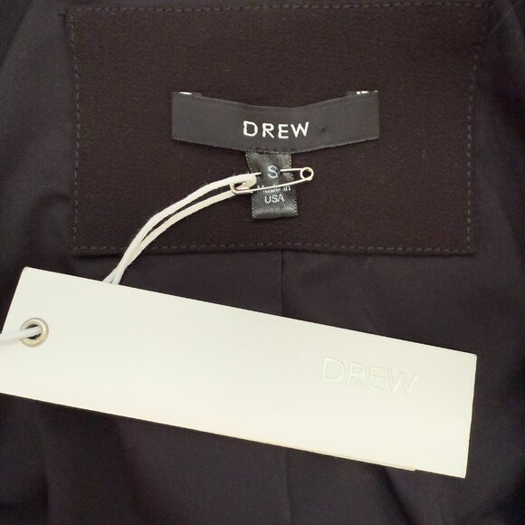 NWT Drew Midas Faux Leather Elbow Patch Blazer Jacket Women's Small Black Career - Picture 12 of 12